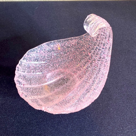 Murano Other - 1960 Pink Glass Shell Bowl ~ Venetian Murano Glass Made by Fratelli Toso